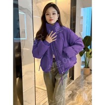 브라운숏패딩 레드 고무줄 겨울 패딩 따뜻한 학생패딩