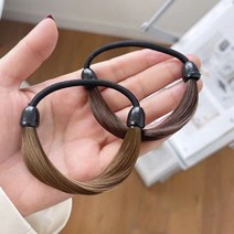 인조 머리 카락 자연스러운 밴드 헤어 끈 테일 기본 링 여아악세사리 고무줄 여자악세사리