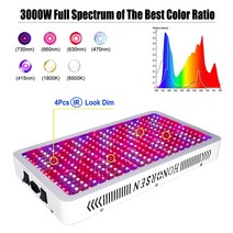 3000W Led 실내 식물용 풀 스펙트럼 성장 조명 더블 스위치 채소 및 꽃 칩), 04 3000W