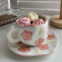 계영배 찻잔 유리잔 주석잔 라떼잔 빈티지 손핀치 레트로 도자기 머그잔 트레이 커피 우유 차 사무실 컵 Dr, 03 A_01 201-300ml