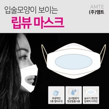 [특허출원]입모양 투명마스크/ LIPVIEW MASK/입술모양이 보이는 립뷰 마스크/김서림방지 항균 투명마스크/청각장애인/수화용/강의/대면/20장 구매시 1매 증정