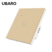와이파이보일러 조절기 난방 절약 스마트 어플 무선 UBARO EU 표준 Wifi 1Gang 양방향 계단 터치 스위치 디럭스 유리 패널 원격 APP 버튼 Alexa 지원 및 Goog, SK-GW01Y-1_CHINA | EU 표준