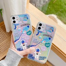 홀로그램 우주인 케이스 아이폰 11pro max XS SE3 8 7