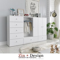진디자인 베이비장 아기옷장 서랍장 행거 유아 아동 아이 수납장 A도어형, 800 수납장 화이트