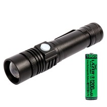 베이직 미니랜턴 고휘도 LED 줌인아웃 등산 방수손전등, 세트(후레쉬1개+충전지1개)