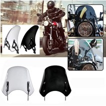 LJBusRoll Motorcycle ABS Plastic Windscreen Windshield Deflector Fly Screen Wind Flector for Protect, Smoke