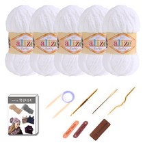 마마니트 소프티베이비실 5볼 목도리 DIY 세트 450 밀크, 1세트