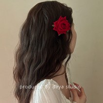 장미 포인트 헤어집게 헤어삔 헤어핀 라틴 스몰웨딩 사진 스냅 꽃 플라워