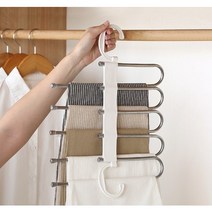 스텐 다중 바지걸이 다용도옷걸이 가로세로호환 확장가능 옷장공간절약 수직바지걸이, 화이트