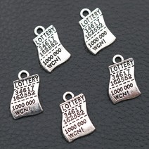 로또기계번호추첨기 번호추첨기20pcs 실버 컬러 복권 금속 펜 던 트 매력 팬 그랜드 상금 19*13mm A2011