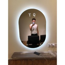 미용실경대 조명거울 대형 비정형 전신 현관거울, 정부표준품, 100x70상하원외광