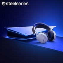 스틸시리즈 Arctis 7P+ 무선 게이밍 헤드셋[PS5 Tempest 3D 오디오 호환], White(61471)
