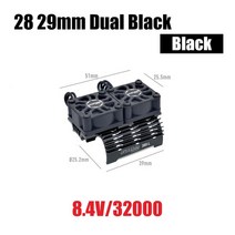 원격 조종 RC Surpass Hobby-RC 모터 팬 380 듀얼 냉각 28mm 29mm 36mm 방열판 1/8 1/10 1/12 자동차용 390 540 550 브러시리스, [09] 28 29mm Dual Black