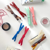 감성 무드 모던 리본 헤어핀 자동핀 똑딱핀 포인트핀 앞머리핀 8컬러