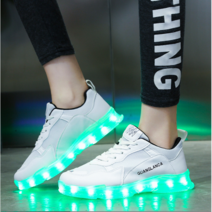 성인남녀 LED 발광 스포츠 스니커즈 인싸템 가벼운 LED운동화 러닝 야간 캐주얼 커플 신발 USB충전