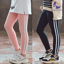 루나버블 트레이닝 줄무늬 레깅스 11-19호 아동 여아 어린이 키즈 주니어 봄 가을 쫄 바지 팬츠 두줄 제깅스