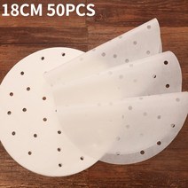 기름종이 유산지제작 종이호일 미용용품50PCS 공기 프라이 패드 종이 실리콘 오일 일회용 그리스 방지 베이, [01] A 18cm 50PCS