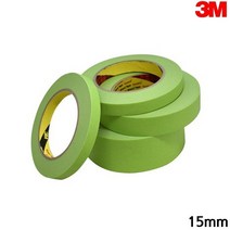 [다미르]3M 종이 내열 마스킹테이프 233 차량용 15mm x 40M 차량도장 고내열 연두색 종이마스킹 수용성
