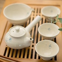 이천도자기 미색 파란꽃 3인 다기세트 다도 전통 찻잔 다도구 도자기잔 선물용 차도구, 본상품선택, 1개