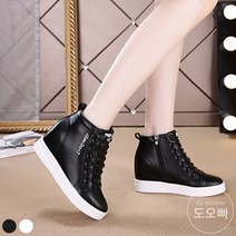 도오빠 여성 가죽 키높이 하이탑 운동화 스니커즈 8CM 여자운동화 봄 가을 겨울