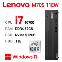 LENOVO 인텔 10세대 core-i7 10700 슬림 컴퓨터 M70S 11EW 32GB NVMe 512GB HDD 1TB, i7-10700 32GB 512GB 1TB, LENOVO M70S 11EW