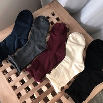 [비비애르] 여성 무지 롤 돌돌이 코튼 양말 5종세트 국산 데일리삭스 예쁜양말