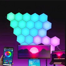 아크릴무드등 터치 센서 LED 야간 조명 민감한 육각형 양자 램프 모듈식 육각형 창의적인 장식 벽 1-24 PCs, 117.Touch Cold White - 24 PCS