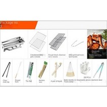 묠니르화로대 밥그릴 k-star 야외 스테인레스 스틸 숯 그릴 바베큐 도구 휴대용 무료, 세트 3