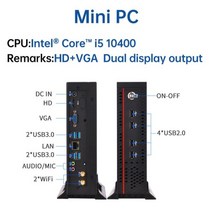 미니피씨 미니컴퓨터 미니PC YINGCHI-미니 PC 데스크탑 컴퓨터 인텔 코어 i3 10/12 i 10400/12400 홈 오피스, 16GB 500GB SSD WiFi, AU, i5 10400 With HD VGA