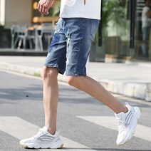 남성 청반바지 여름 슬림 대미지 캐주얼 팬츠스트레이트 면탄 뉴타임즈 C31 G710G281