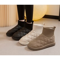 와풀 무늬 여성 방한화 스노우부츠 미끄럼방지 패딩부츠
