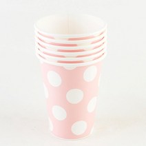 종이컵 7온스 6입 [빅도트 핑크], 단품, 단품, 단품