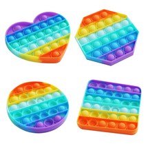 1+1 무지개 레인보우 24종 푸시팝 푸쉬팝 버블 스트레스해소 실리콘뽁뽁이 팝잇 보드게임, 5하트레인보우 2개