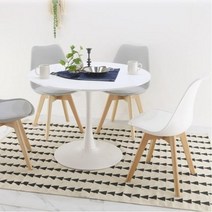 화이트 원형 사각 라운드 2인용 식탁 테이블 세트 (의자포함), 02. 도도 (그레이2개), B. 피오레 700 (FW 화이트)