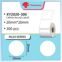 사진출력 증명사진인쇄 Phomemo-자체 접착 원형 라벨 50x50mm M110/M200 프린터 다목적 투명 그림 스티커 용지 Phomemo M110 112605, 라운드 20 레이블