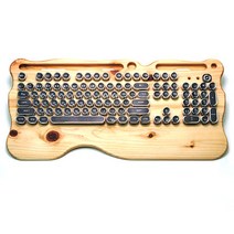 [M712] CNC 정밀 가공 편백나무 기계식 유선 키보드, 백색