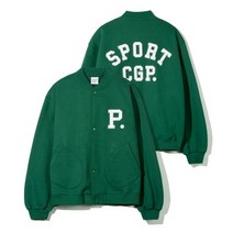 CODEGRAPHY 코드그라피 CGP 알파벳 스웨트 바시티 자켓 그린 ALPHABET SWEAT VARSITY JACKET GREEN CBBW9TC002GN