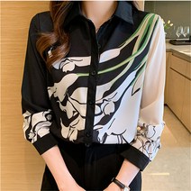 New Women Clothes Blouses Chiffon Casual Print Turn-down Collar Korean Fashion Shirt Autumn Long Sleeve Regular Ladies Tops