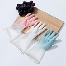 PVC 라텍스 투톤 고무장갑 3개 미끄럼방지 설거지 김장, 상품선택, 화이트+블루+핑크