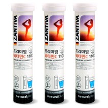 프리미엄 발포 비타민c 1100mg 맛있는 물에 타먹는 무설탕 디카페인 노카페인 항산화 철분 흡수 도움 온가족 청소년 키즈 중학생 노인 성인 남자 여자 직장인 영양제 독일 수용성, 20정X3통