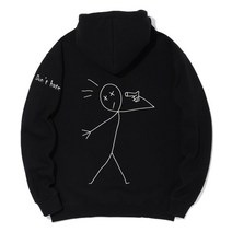 [국내매장정품] 꼼파뇨 레터링 타투 후드 기모 블랙 Lettering Tattoo hood_black