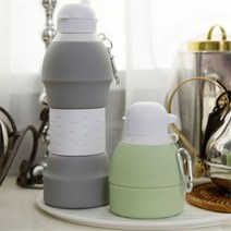 셀러허브_리빙 접이식물병 600ml 실리콘 어린이 유치원물병 헬스보틀, 기본