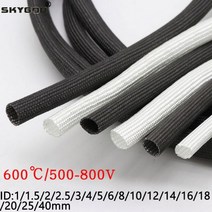 유리 섬유 고온 화학 튜브 슬리브 M ID mm 꼰 Deg C, Black, 30mm, 1 Meter
