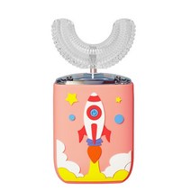 가성비어린이용 U 모양 전동 칫솔 충전식 실리콘 치과 클리너 만화 360 ° 음파, 15 2-6year toothbrush
