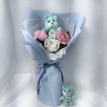 산리오 케어베어 미니 인형 꽃다발 4종 유치원 졸업식 학예회 발표회 선물, 민트