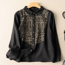 마롱패션 핏 면마 에스닉 패턴셔츠 블라우스 남방 패턴 셔츠 패턴남방 봄신상루즈핏 빅사이즈