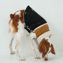 (M-5XL) 퍼피갤러리 테디트러커 강아지 무스탕 패딩 대형견패딩 제라미펫, 검정