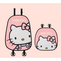 차쿠 헬로키티 자동차 방석 단품/세트 운전석 뒷좌석 통풍 쿨매트 등받이 차량용 카시트 쿨링쿠션, ONE, 핑크 - 앞좌석 세트 (2p)