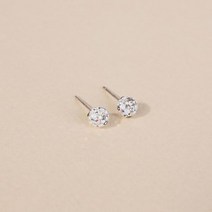 클루(CLUE) 당일배송 심플 큐빅 화이트 볼 실버 귀걸이 CLER20302PWW