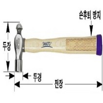 SMATO 산업용 고강도 목공용 미니 가정용 볼망치, 4 OZ